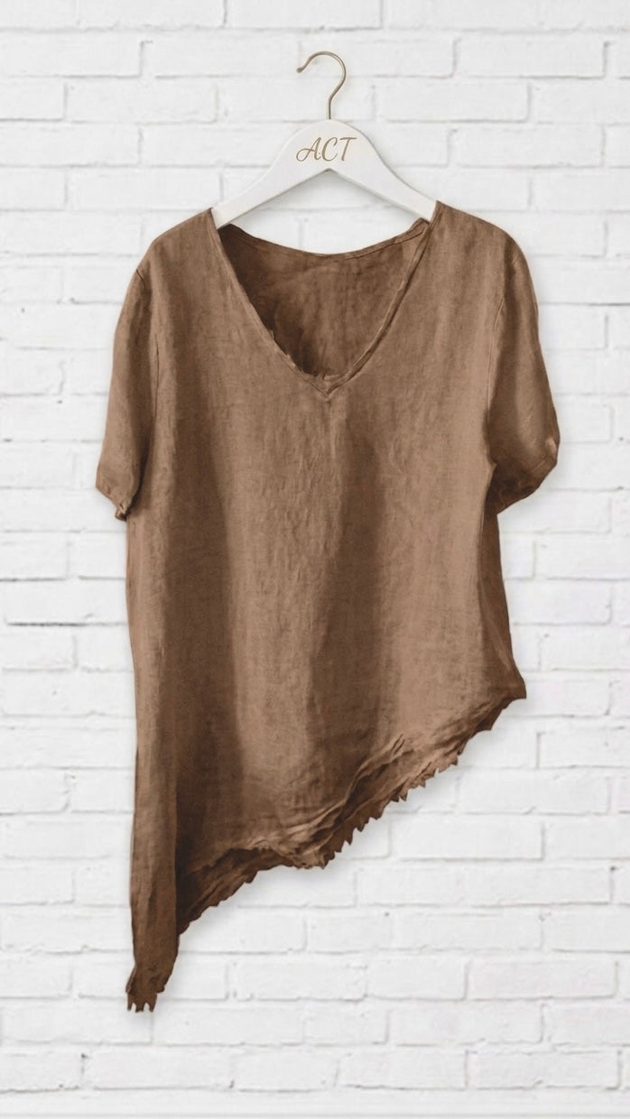 Blusa lino asimétrica Aurora +8colores