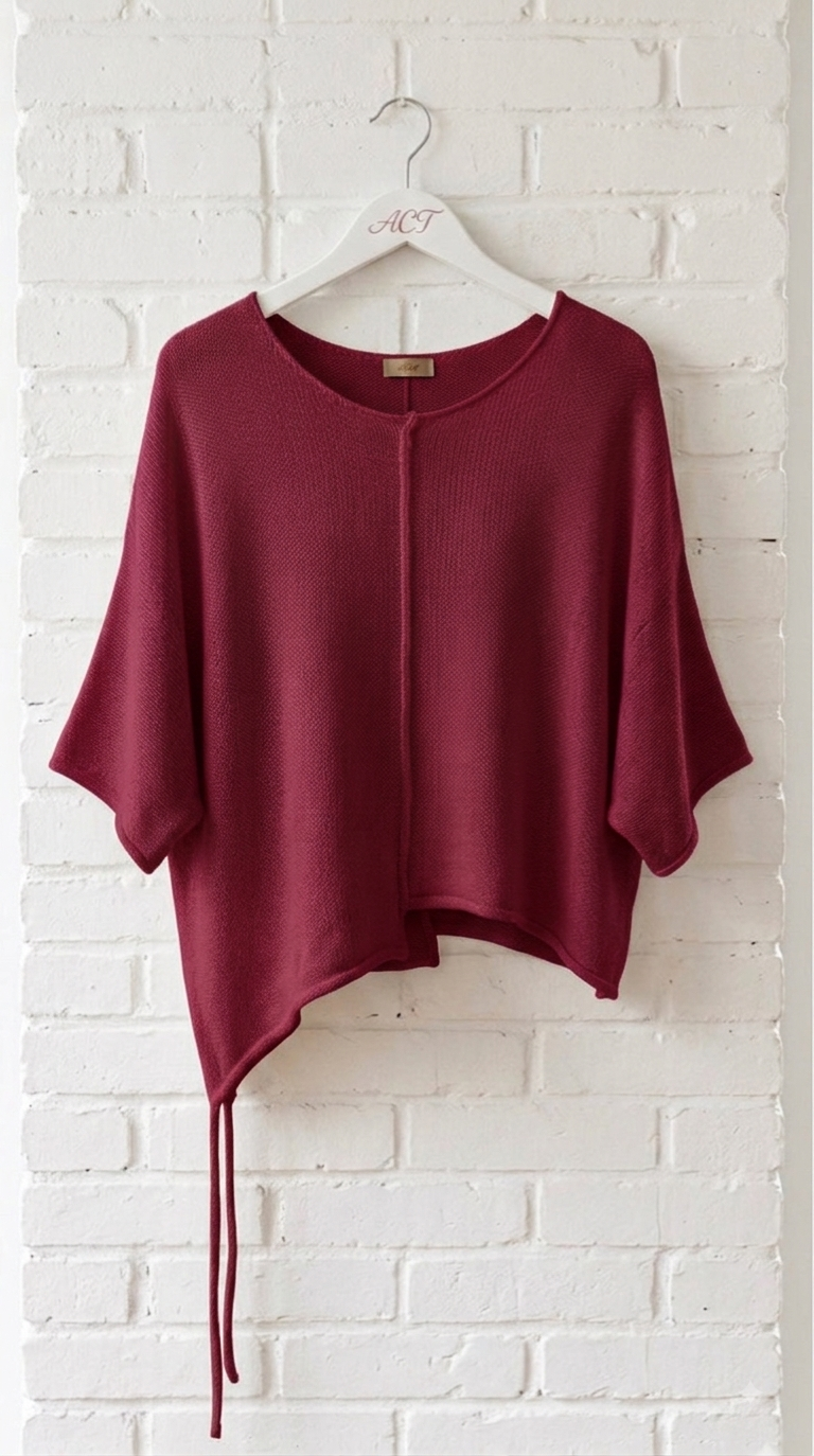 Jersey de Punto Fino Asimétrico con Lazada +4colores