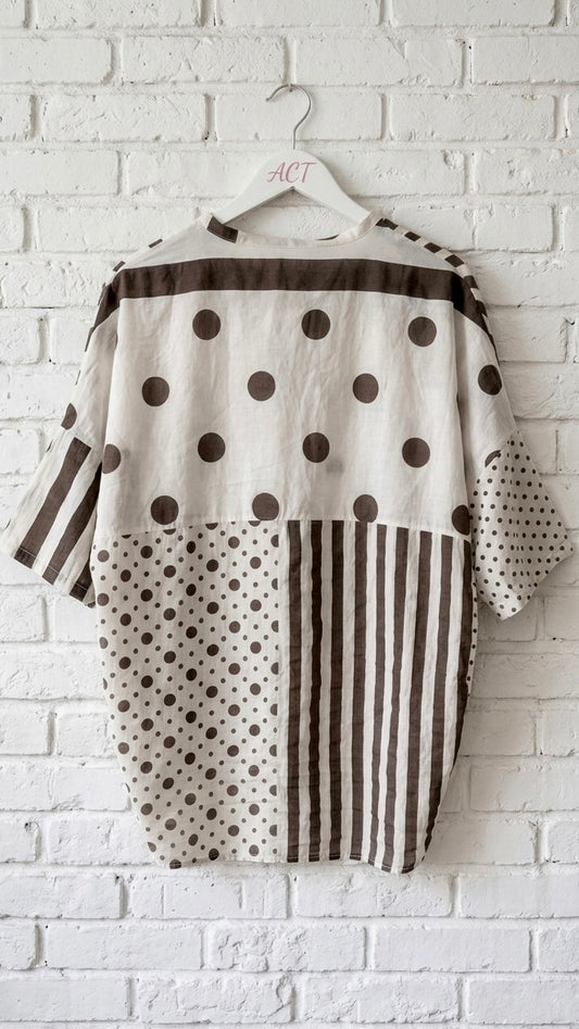 Blusa Capri rayas y topos