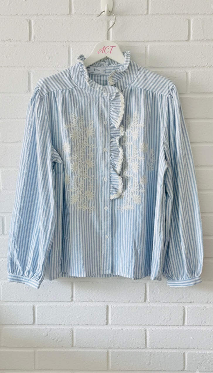 Camisa romántica rayas