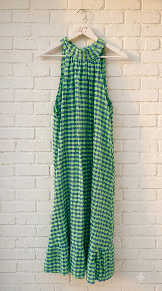 Vestido halter vichy lazo +2 colores