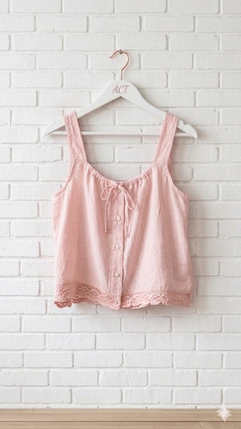 Top de lino con encaje +8 colores