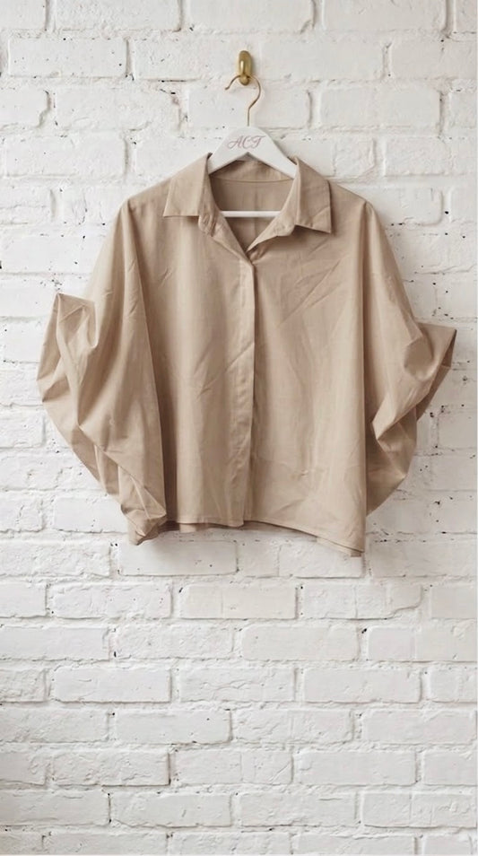 Camisa Oversize Popelin con Mangas Dapreadas +7colores