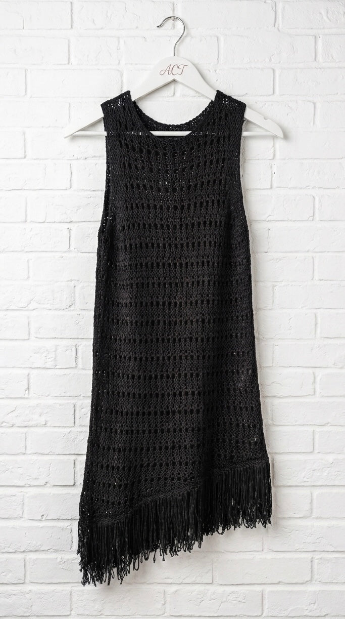 Vestido corto calado flecos +3 colores