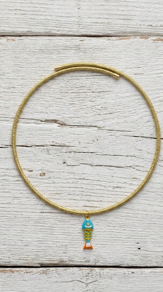 Collar de cordón magnético con colgante de pez + 3 colores