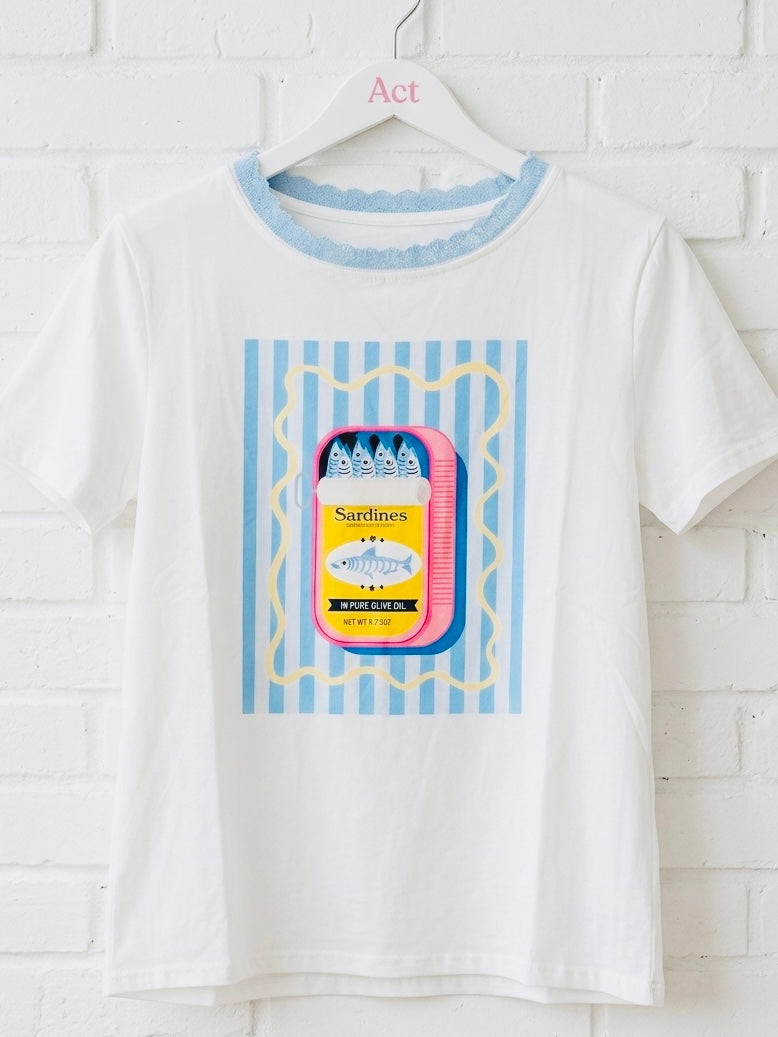 Camiseta lata sardinas +2color