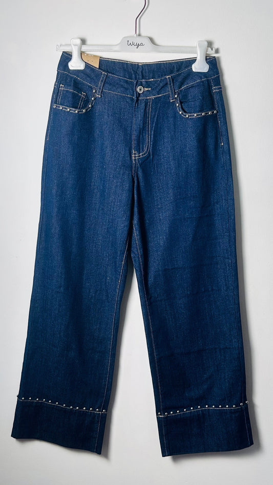 Pantalón Tejano culotte tachas