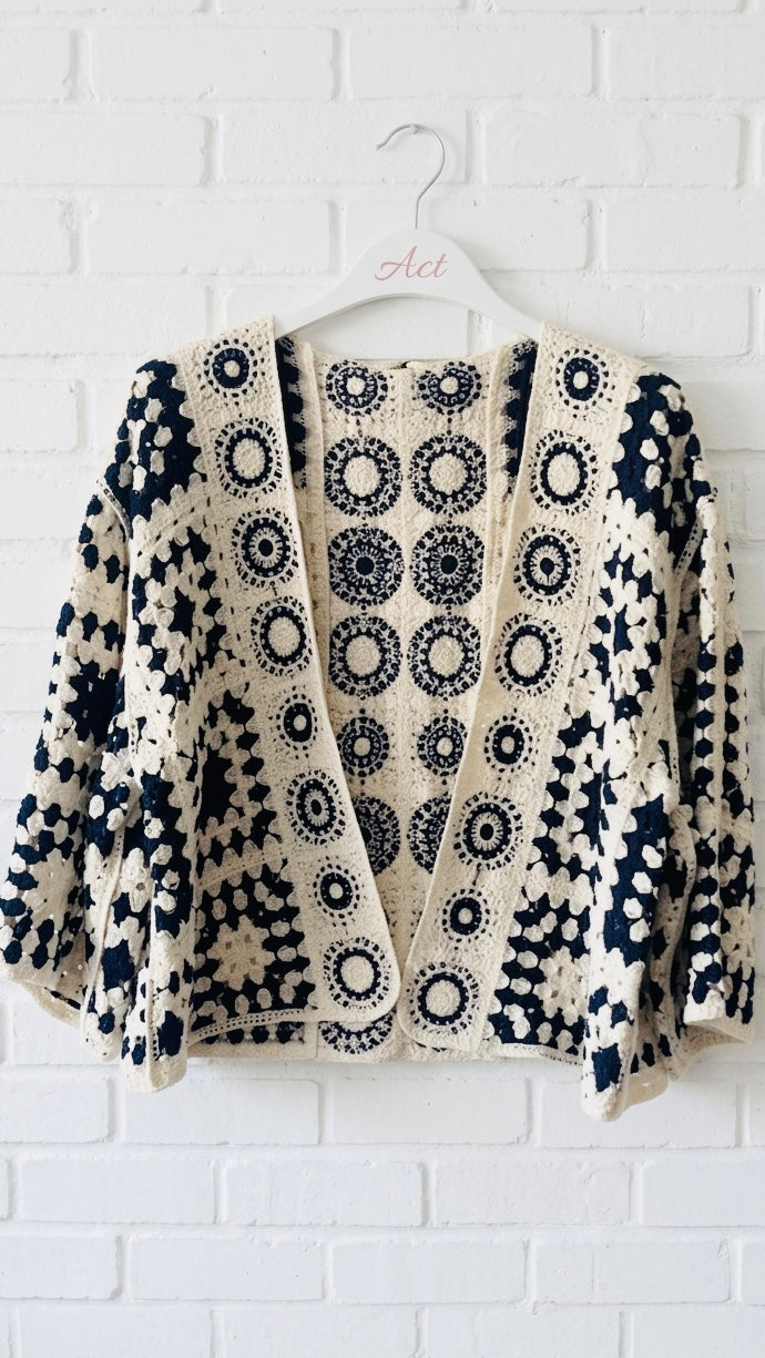 Chaqueta cárdigan crochet +1 color