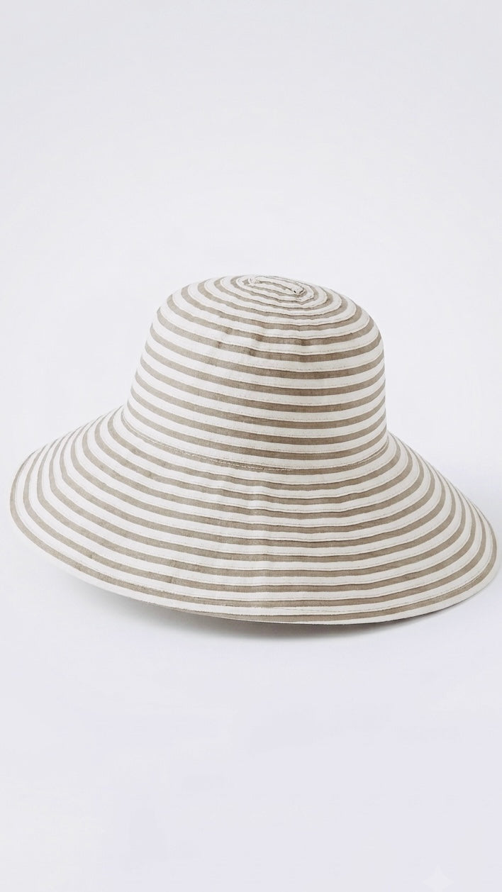 Sombrero de sol de ala ancha a rayas +1 color