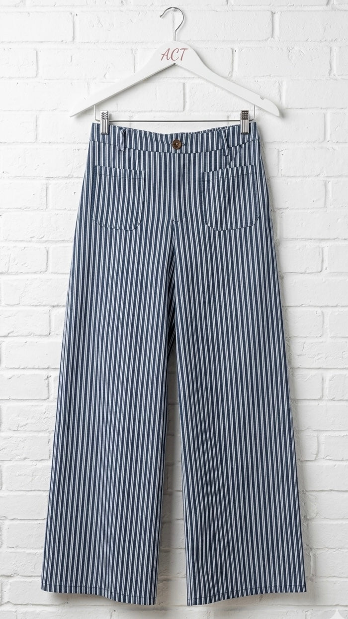 Pantalón Wide Leg marinero