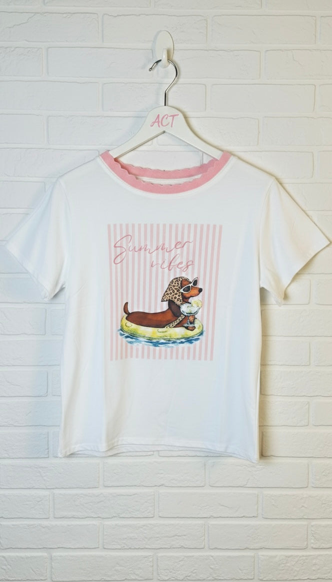 Camiseta Dog Summer vibes +2 colores