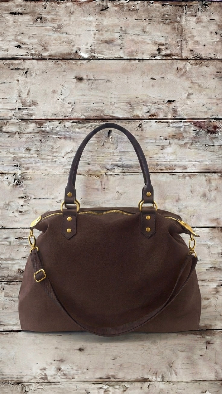 Bolso Tote de Lona y Piel+1color