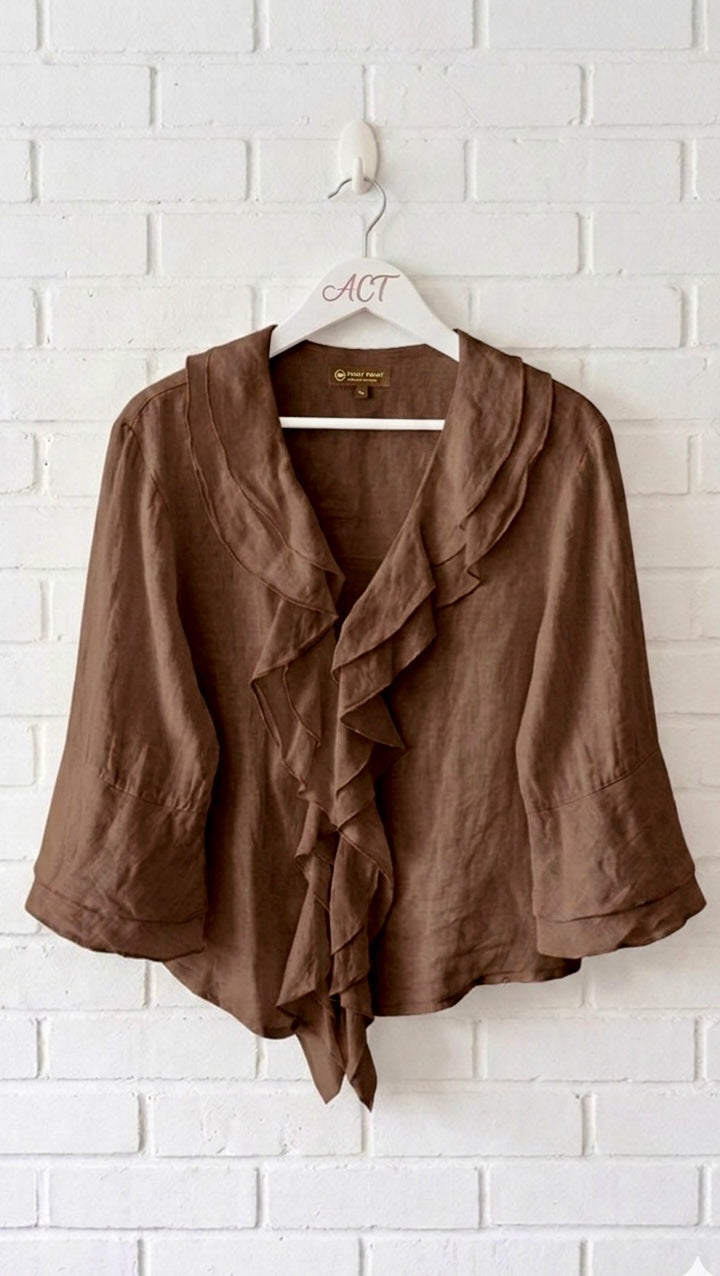 Blusa de lino con volante Aurora +5colores