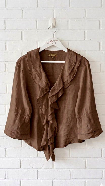 Blusa de lino con volante Aurora +5colores