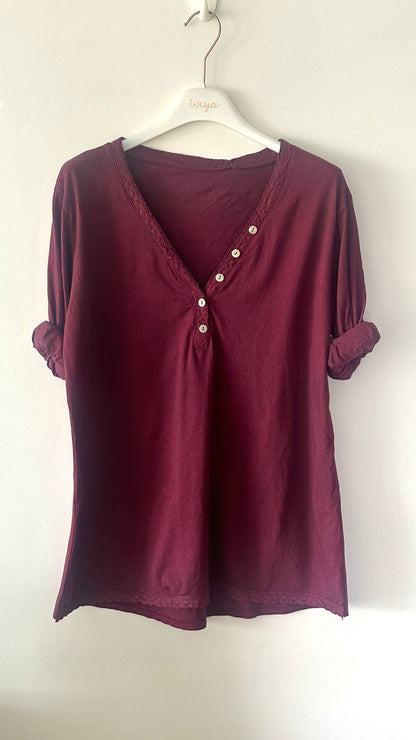 Camiseta básica botones +4 colores