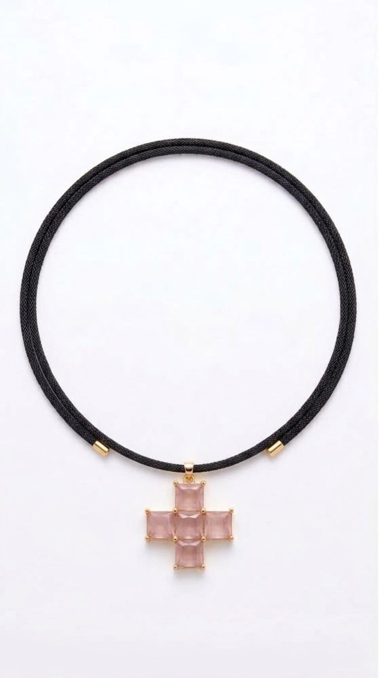 Collar de Cordón Magnético Cruz Cuadrada +3 colores