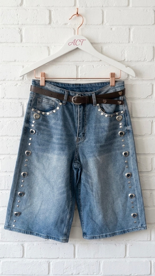Bermuda denim tachuela