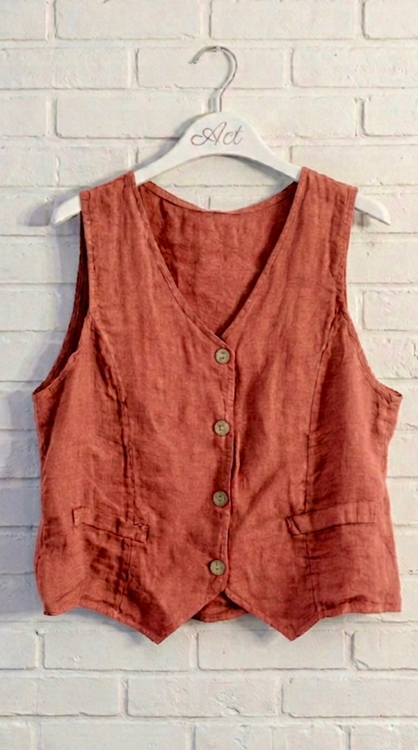Chaleco de lino basic