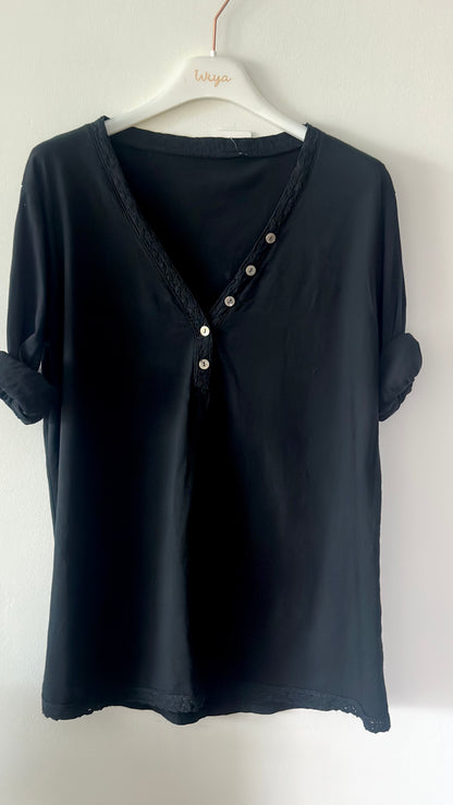 Camiseta básica botones +4 colores