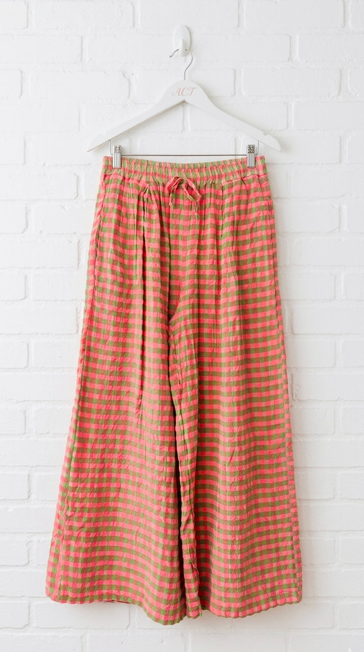 Pantalón vichy neón +1 color