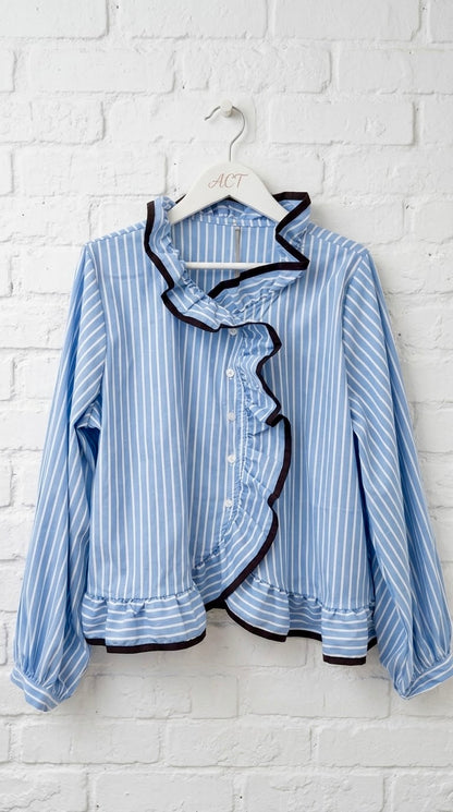 Blusa Rayas Volantes Romantique