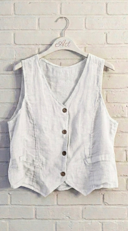Chaleco de lino basic