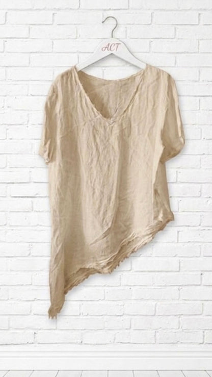 Blusa lino asimétrica Aurora +8colores