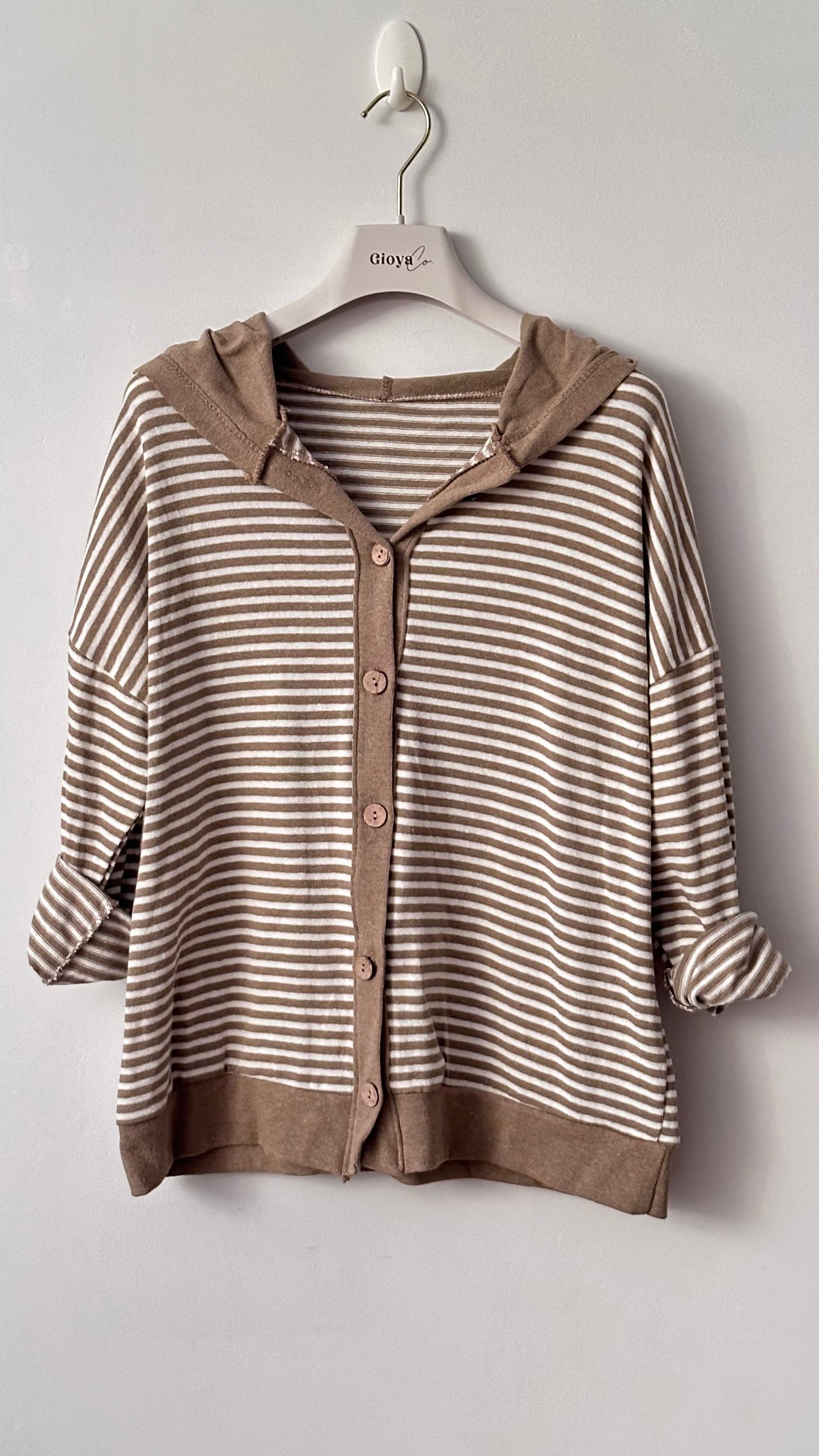 Cárdigan de rayas con capucha +2 colores