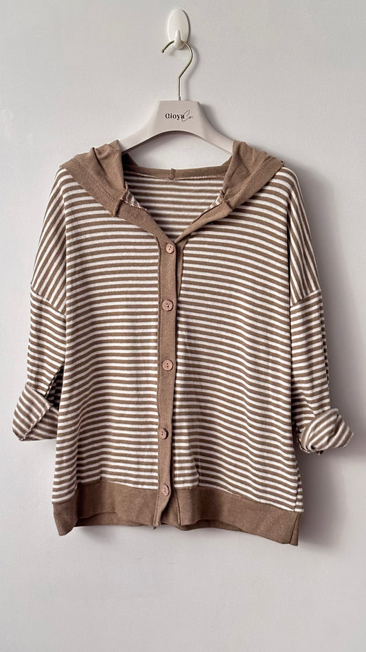 Cárdigan de rayas con capucha +2 colores