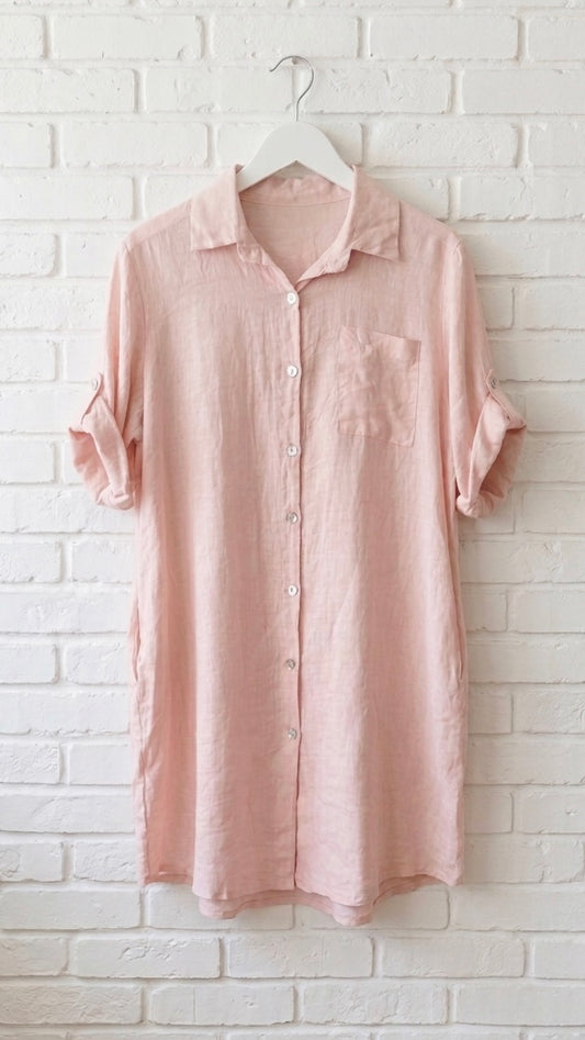 Vestido camisero lino Aurora
