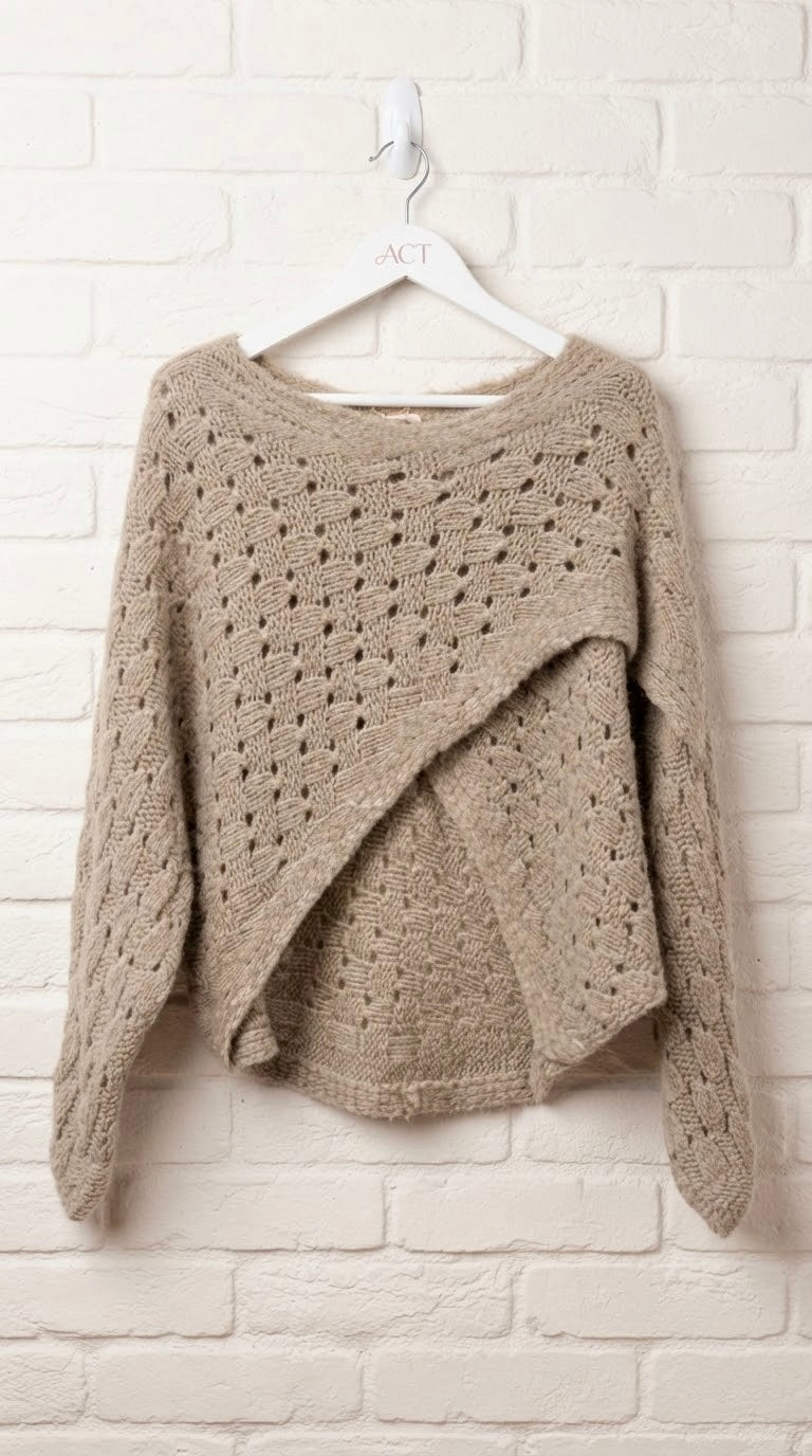 Jersey Poncho Cruzado de Punto Calado +2 colores