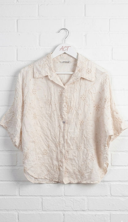 Camisa bordado suizo+4colores