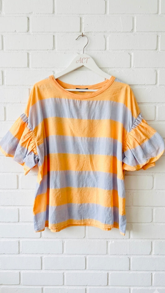 Blusa de rayas con manga farol +3colores
