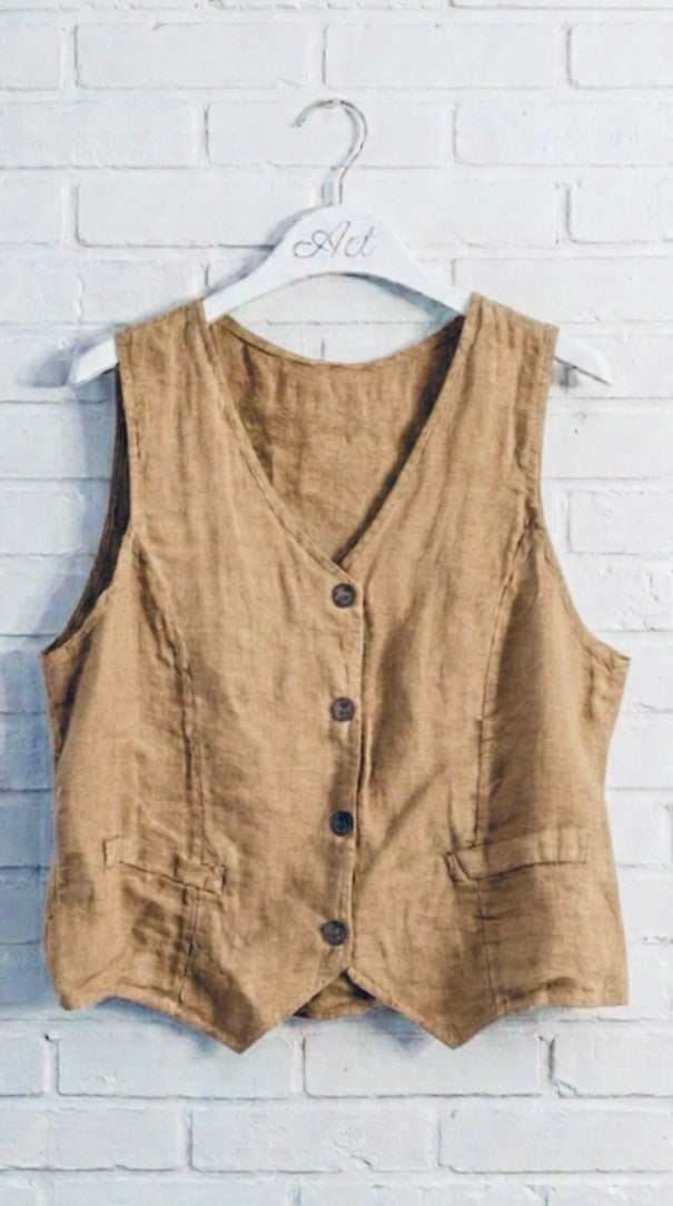 Chaleco de lino basic