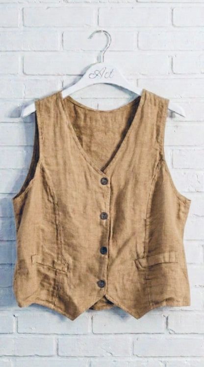 Chaleco de lino basic