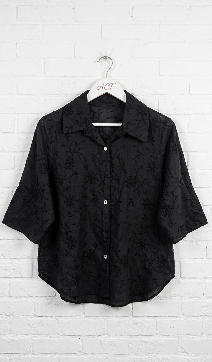 Camisa bordado suizo+4colores