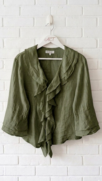 Blusa de lino con volante Aurora +5colores