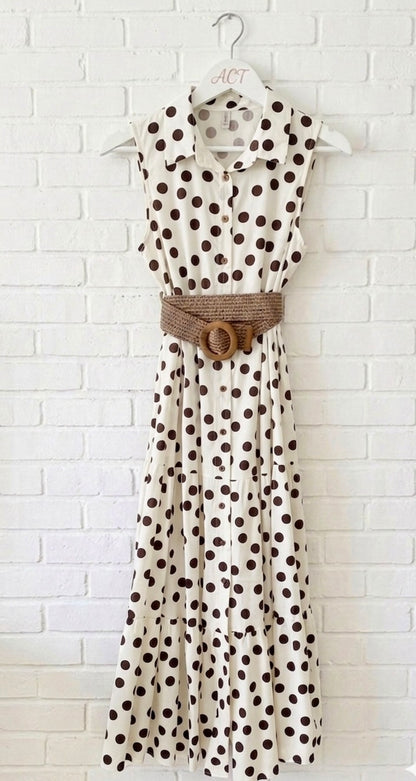 Vestido camisero topos Marisa+2colores