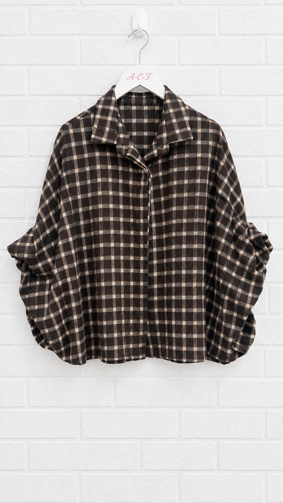 Camisa Cuadros Mangas Drapeadas +2 colores