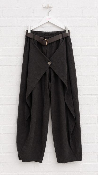 Pantalón de Micropana Cruzado con Cinturón +2 colores