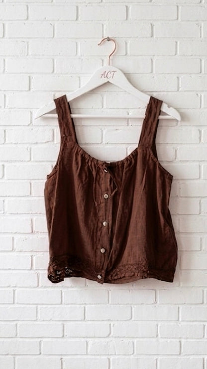 Top de lino con encaje +8 colores