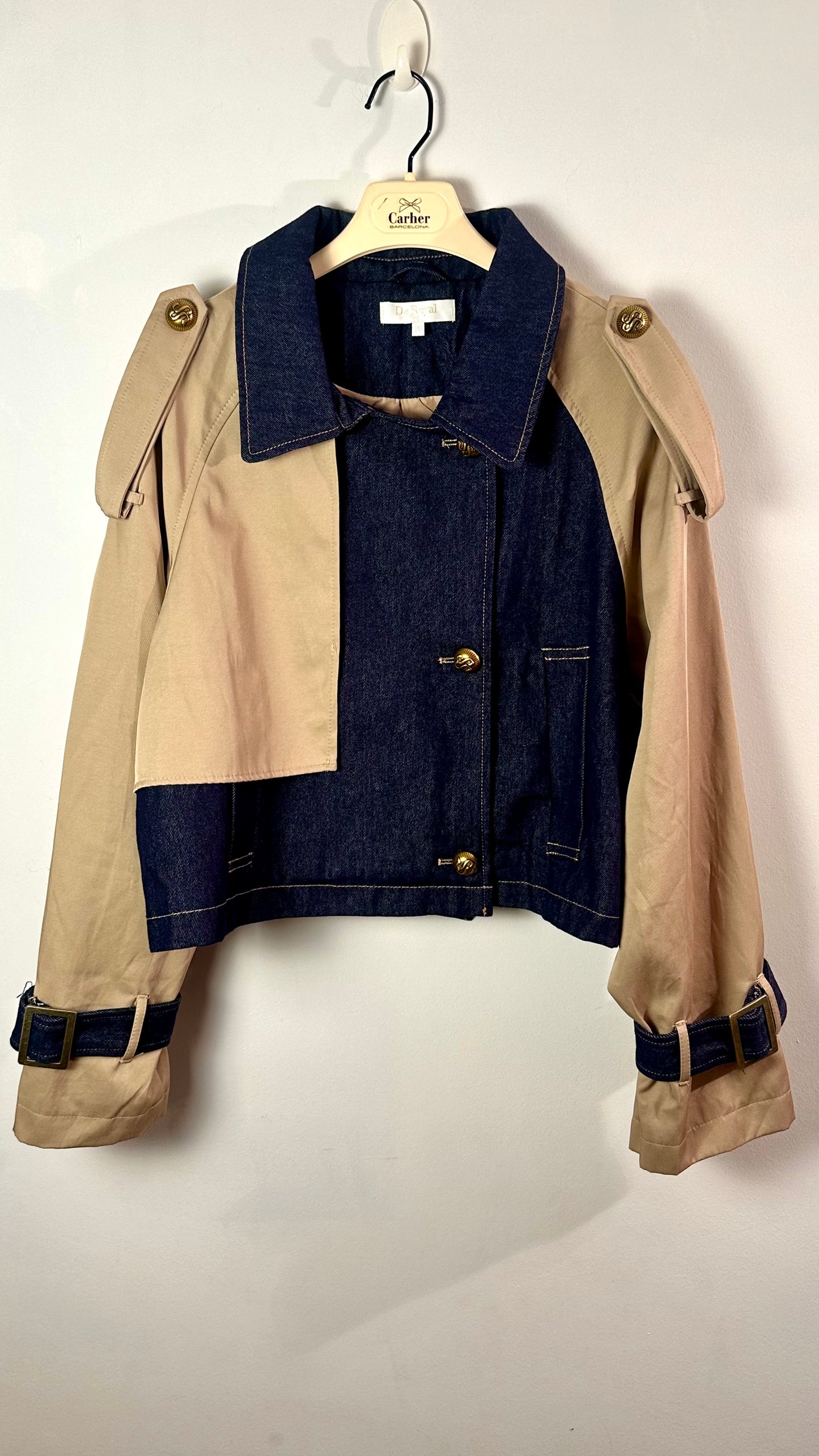 Gabardina corta Íngrid combi