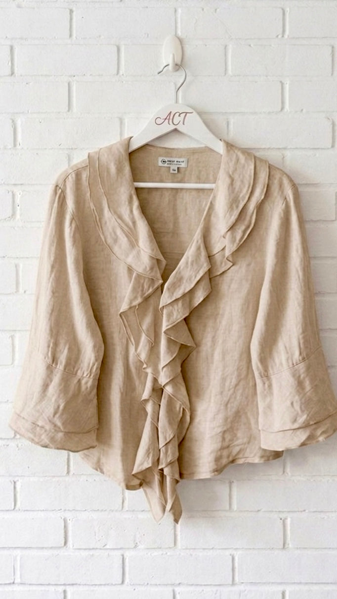 Blusa de lino con volante Aurora +5colores