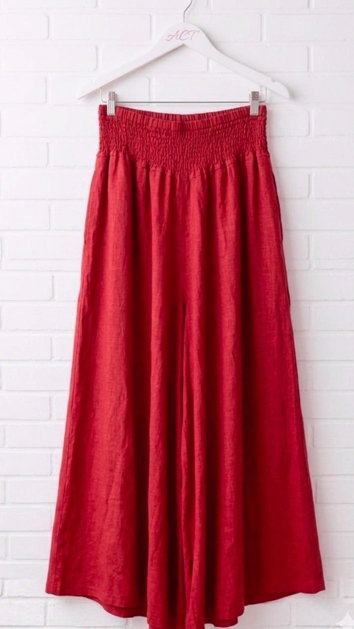 Pantalón palazzo de lino Aurora +6 colores