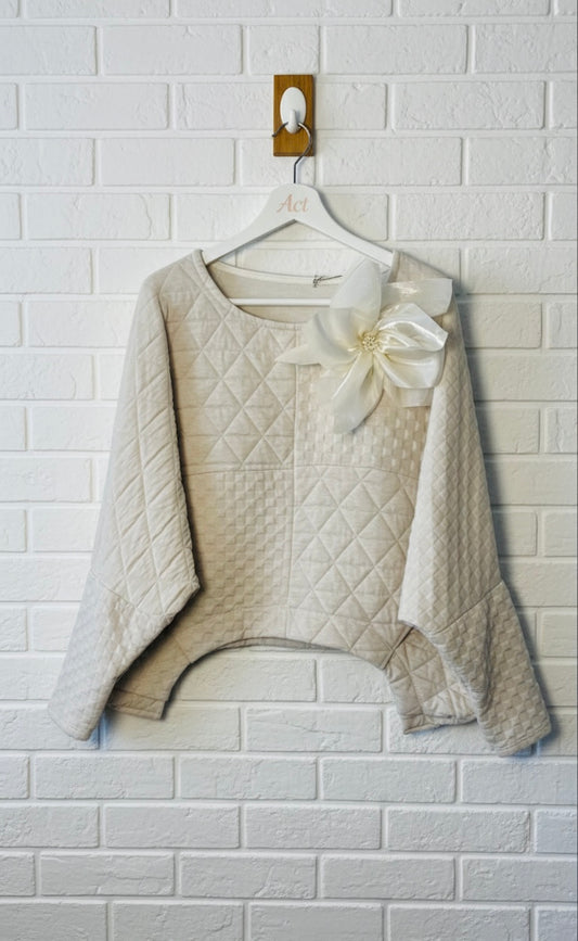 Sudadera acolchada maxi flor +2 colores