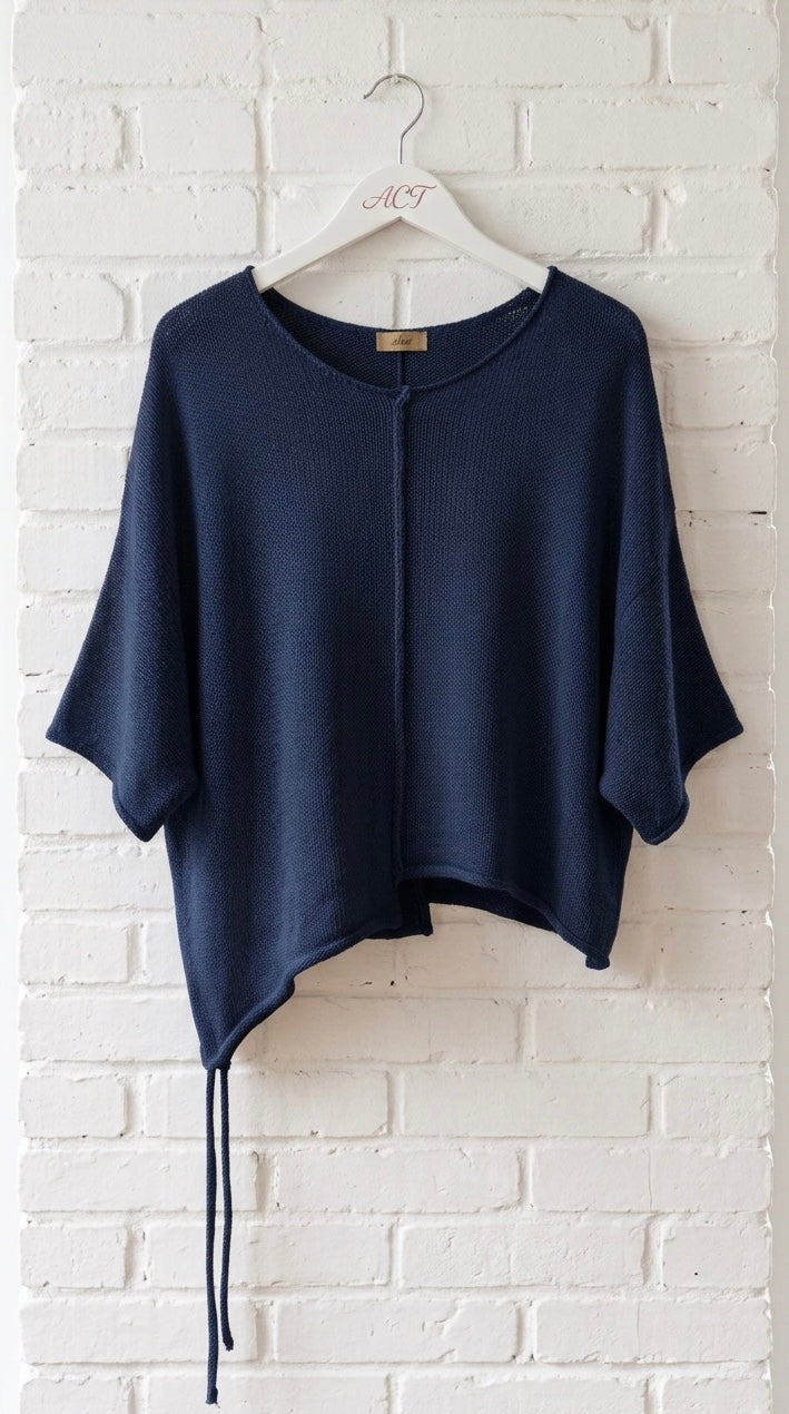Jersey de Punto Fino Asimétrico con Lazada +4colores