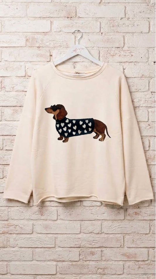 Sudadera Teckel Corazones