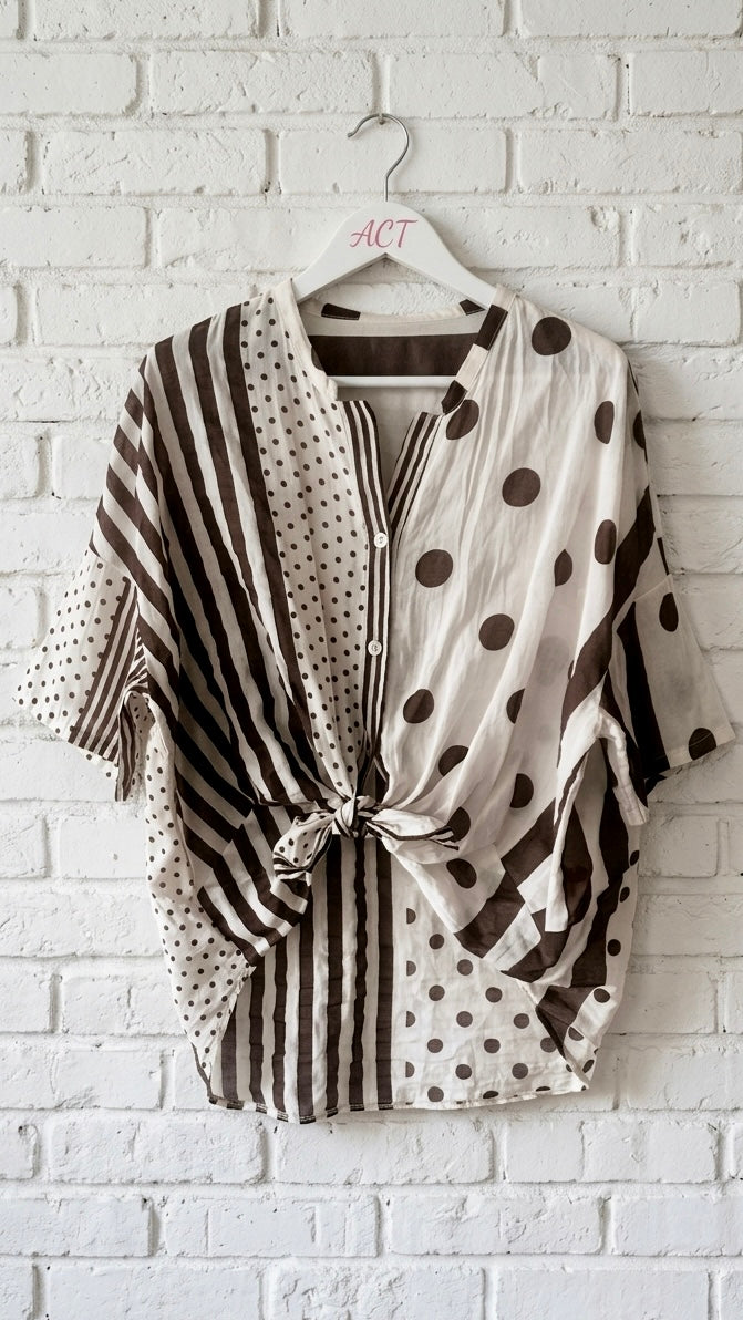 Blusa Capri rayas y topos