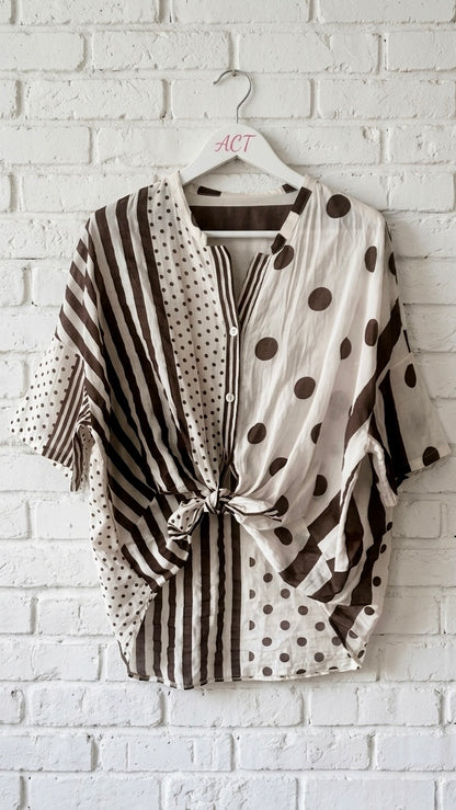 Blusa Capri rayas y topos