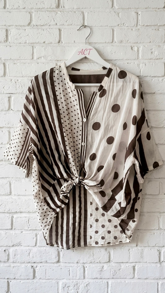 Blusa Capri rayas y topos